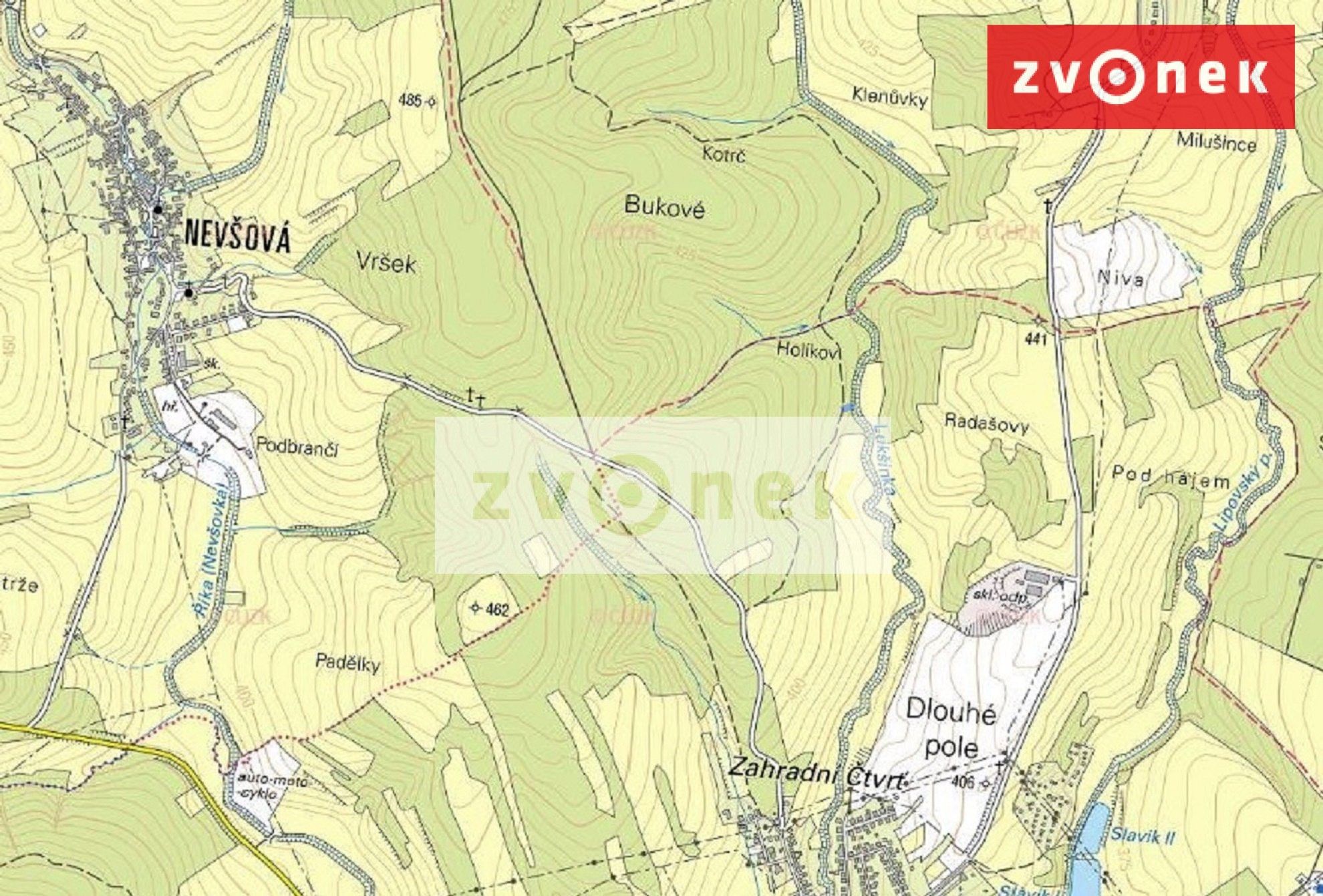 Lesy, Slavičín, 76 779 m²