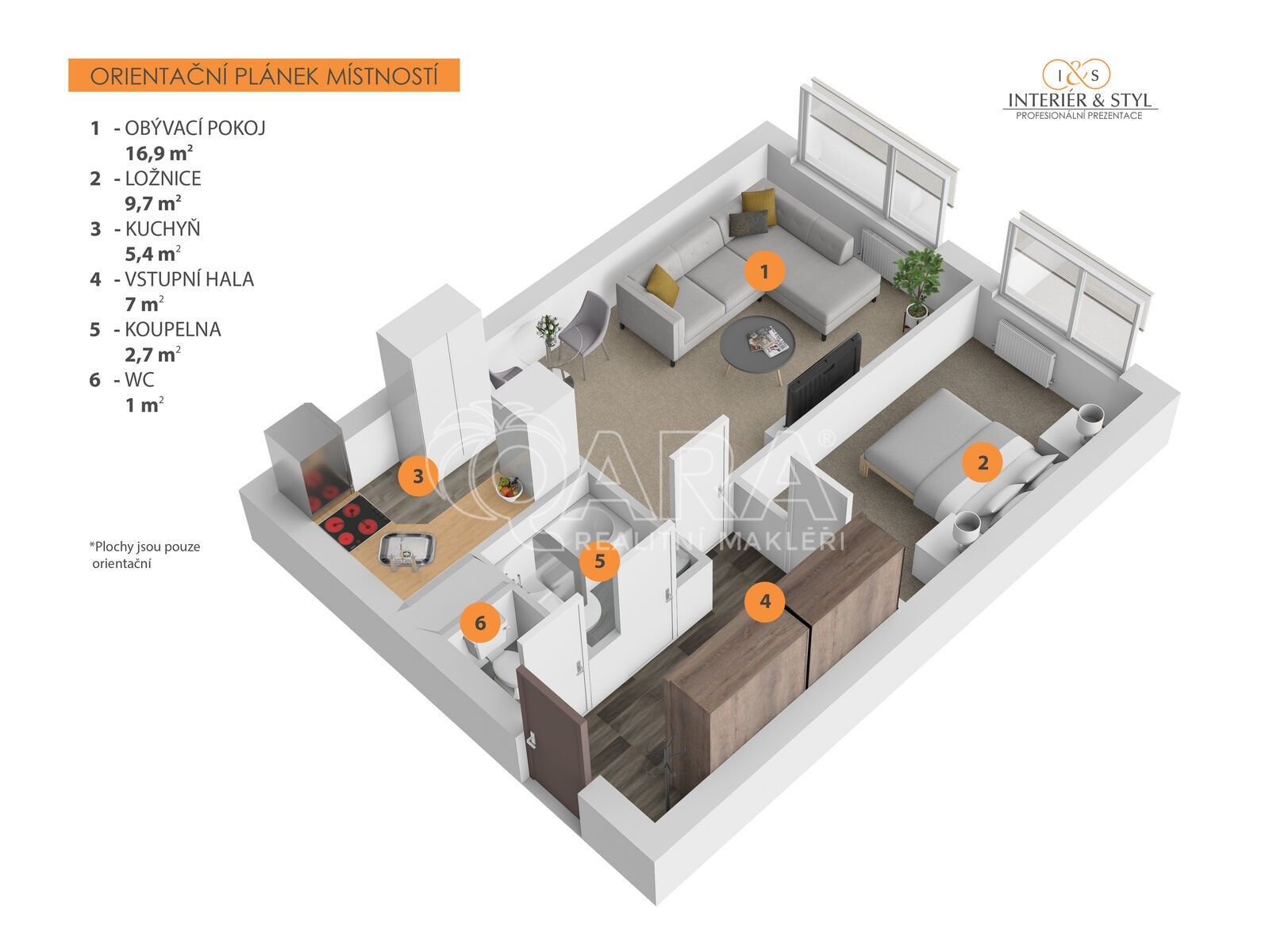 Prodej byt 2+kk - Na chobotě, Praha, 44 m²