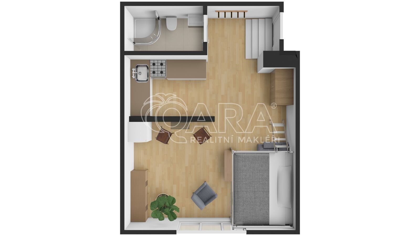 Pronájem byt 1+kk - Podskalská, Praha, 32 m²