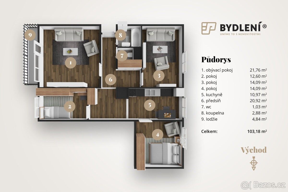 Prodej byt 4+1 - Teplice, 415 01, 103 m²