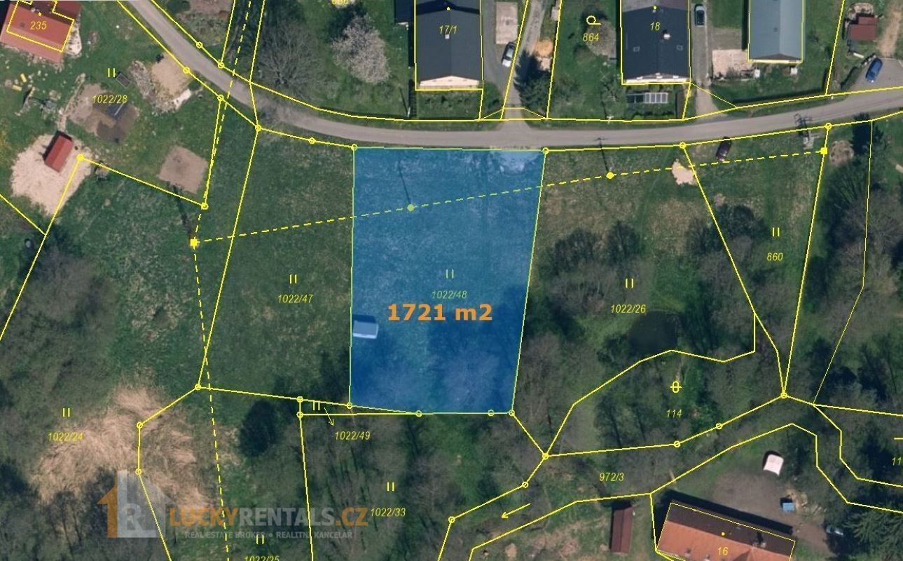 Prodej pozemek pro bydlení - Břevniště, Hamr na Jezeře, 1 721 m²