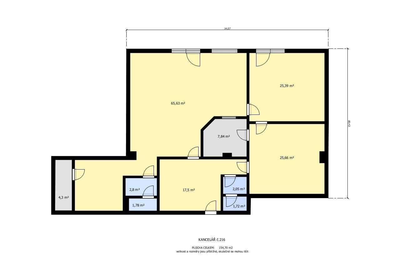 Pronájem kancelář - Masarykova, Ústí nad Labem, 155 m²