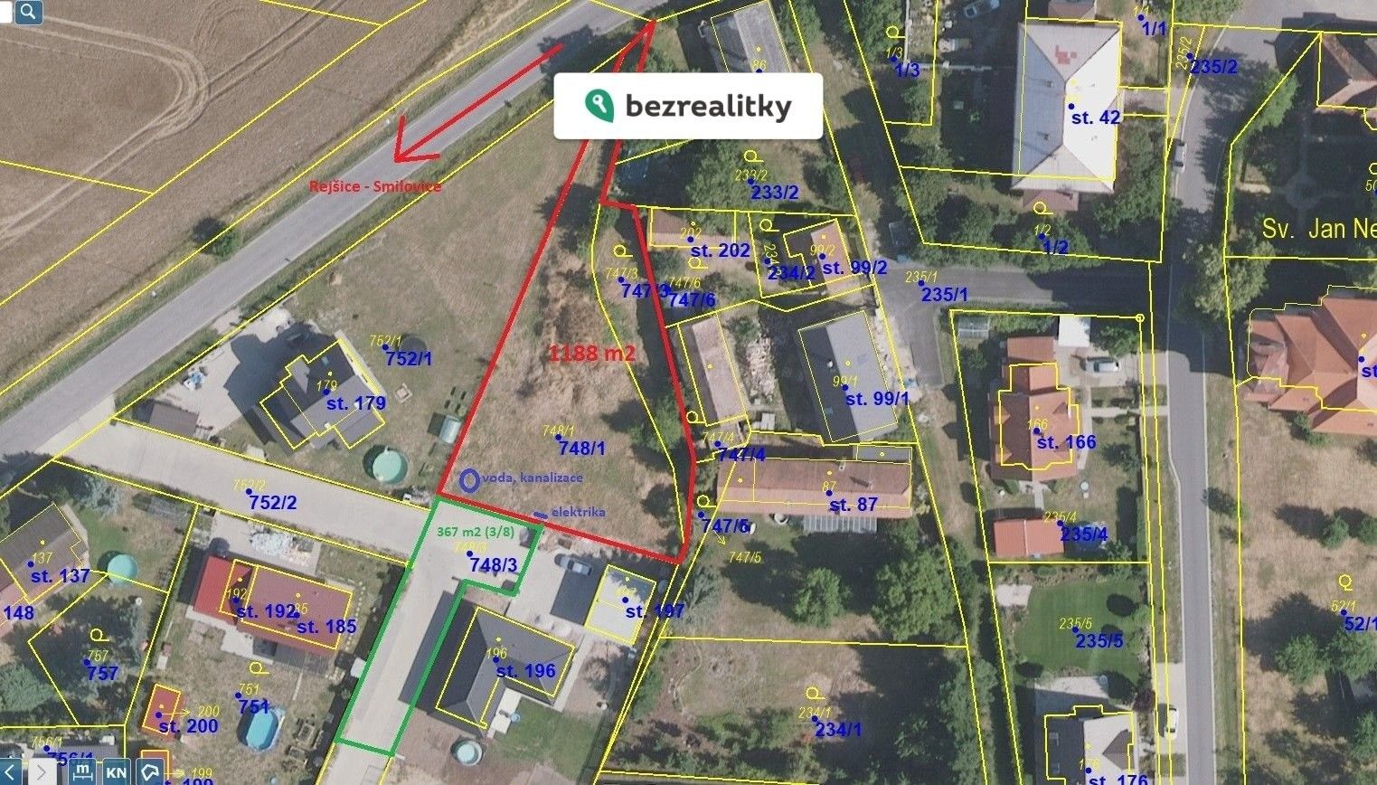 Pozemky pro bydlení, Rejšice, Smilovice