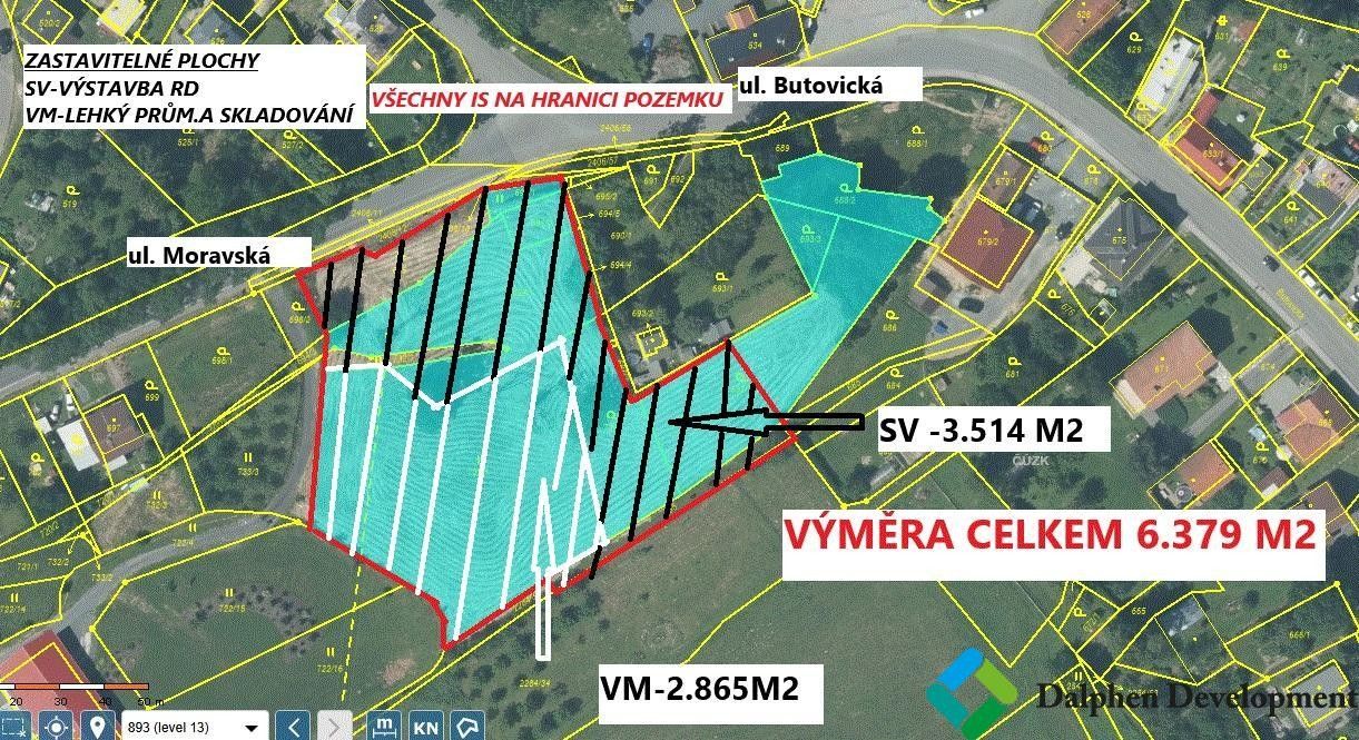 Pozemky pro bydlení, Butovická, Studénka, 6 379 m²