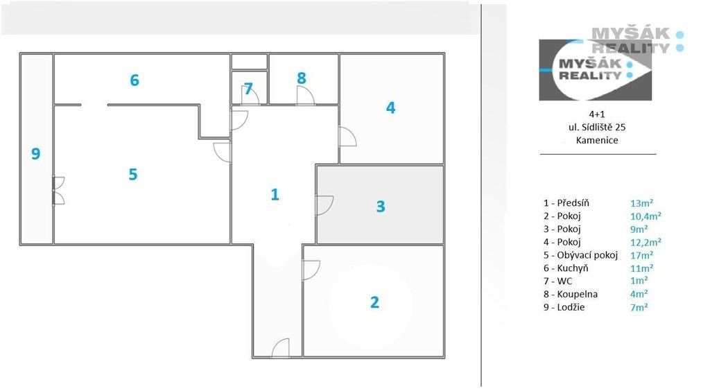 Prodej byt 4+1 - Sídliště Ii, Kamenice, 90 m²