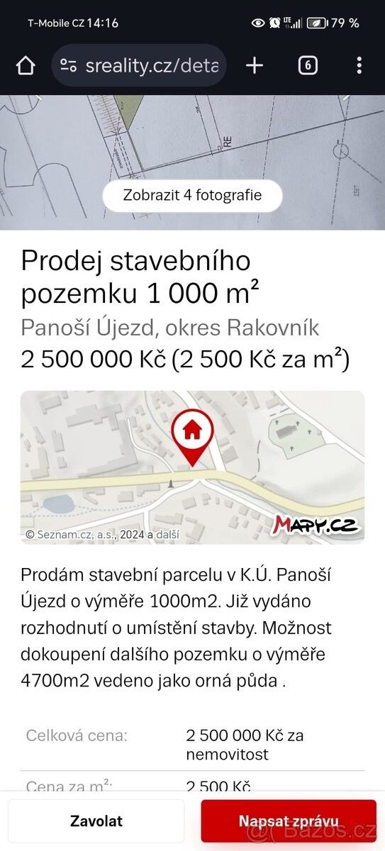 Pozemky pro bydlení, Pavlíkov, 270 21, 1 000 m²