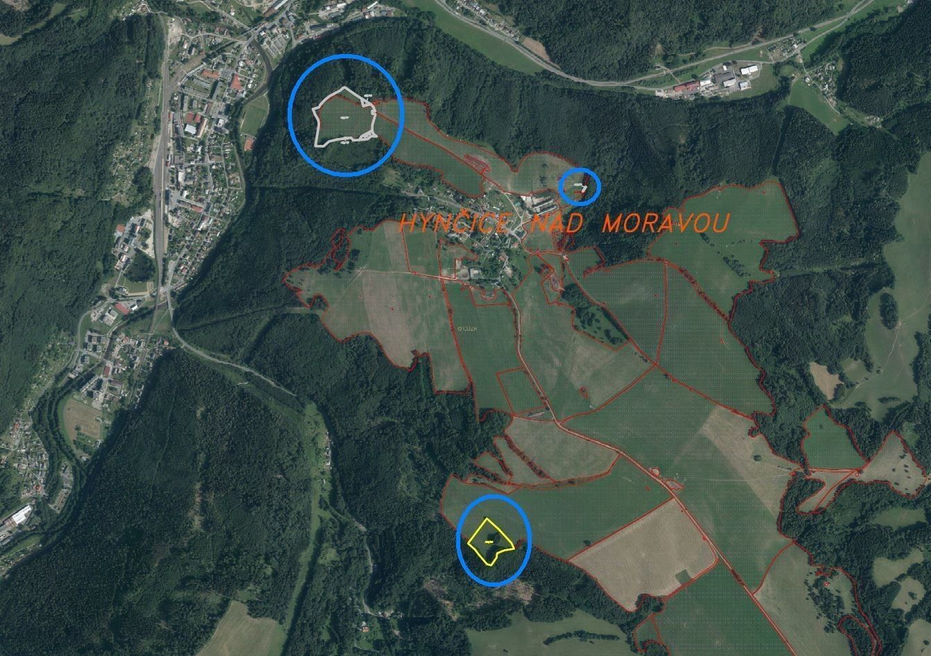 Zemědělské pozemky, Hynčice nad Moravou, Hanušovice, 53 256 m²