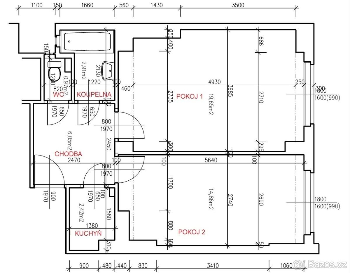 Pronájem byt - Praha, 186 00, 47 m²