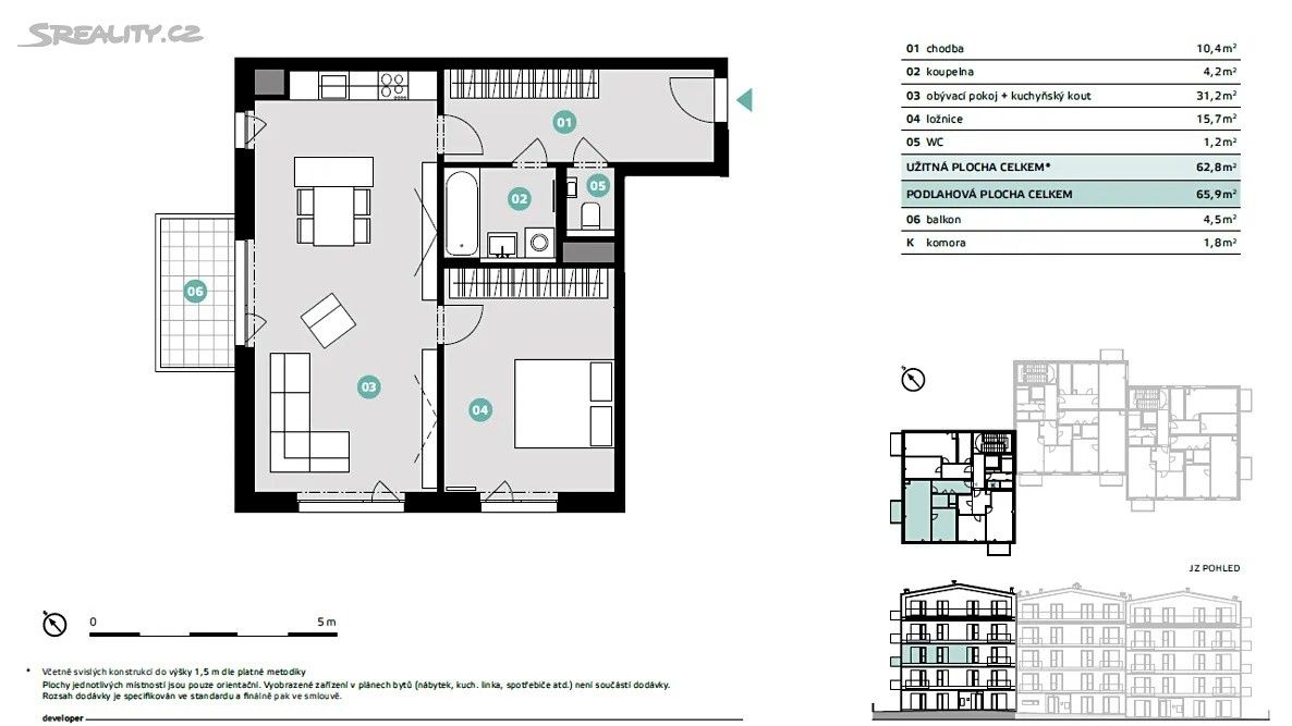 2+kk, Slaný, 274 01, 66 m²