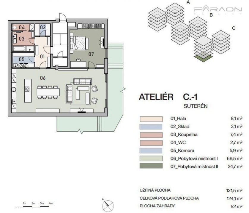 Prodej byt 2+kk - Pod Krocínkou, Praha, 124 m²