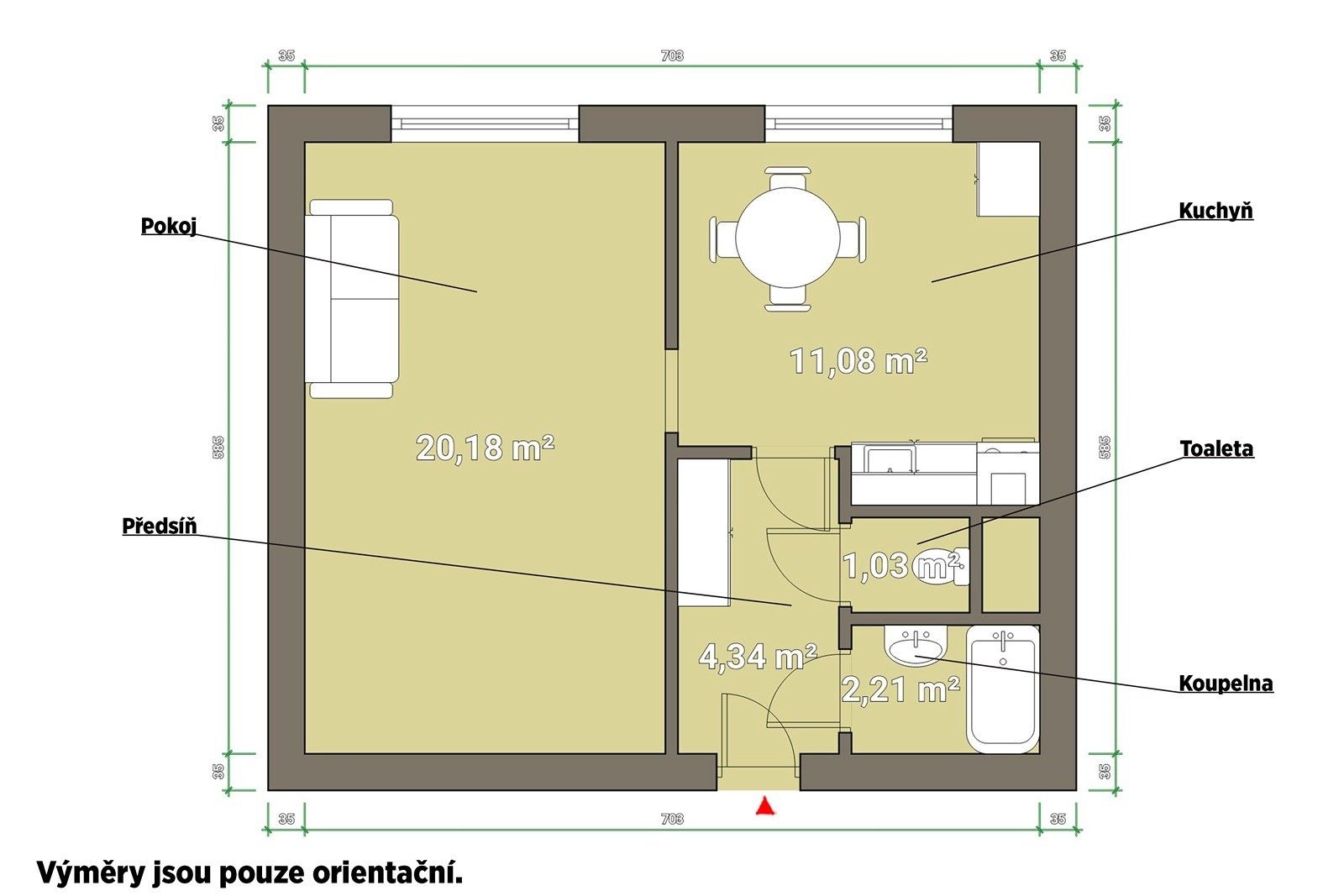 Pronájem byt 1+1 - Hodonínská, Plzeň, 42 m²