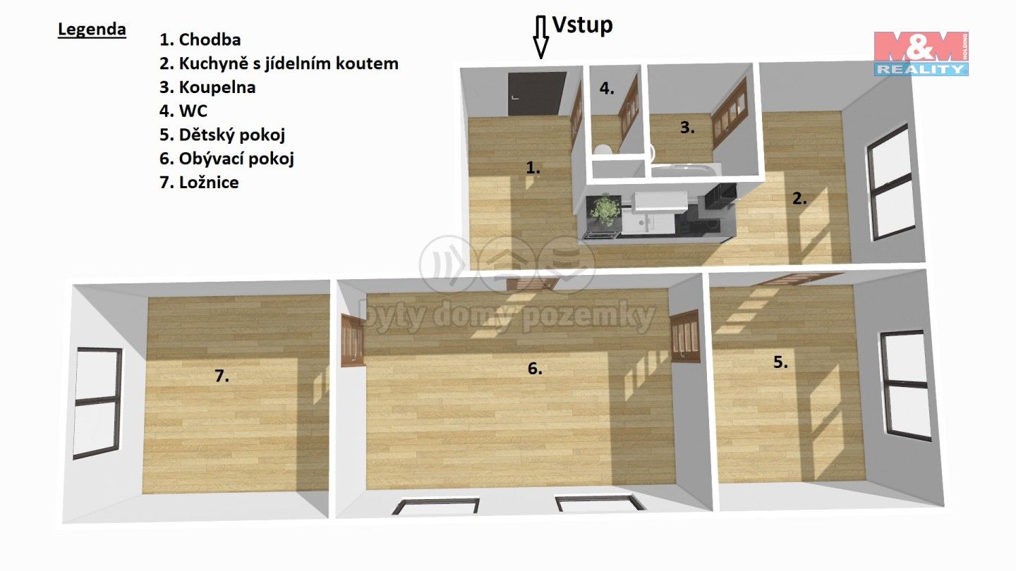 Prodej byt 3+1 - Na Stínadlech, Písek, 65 m²