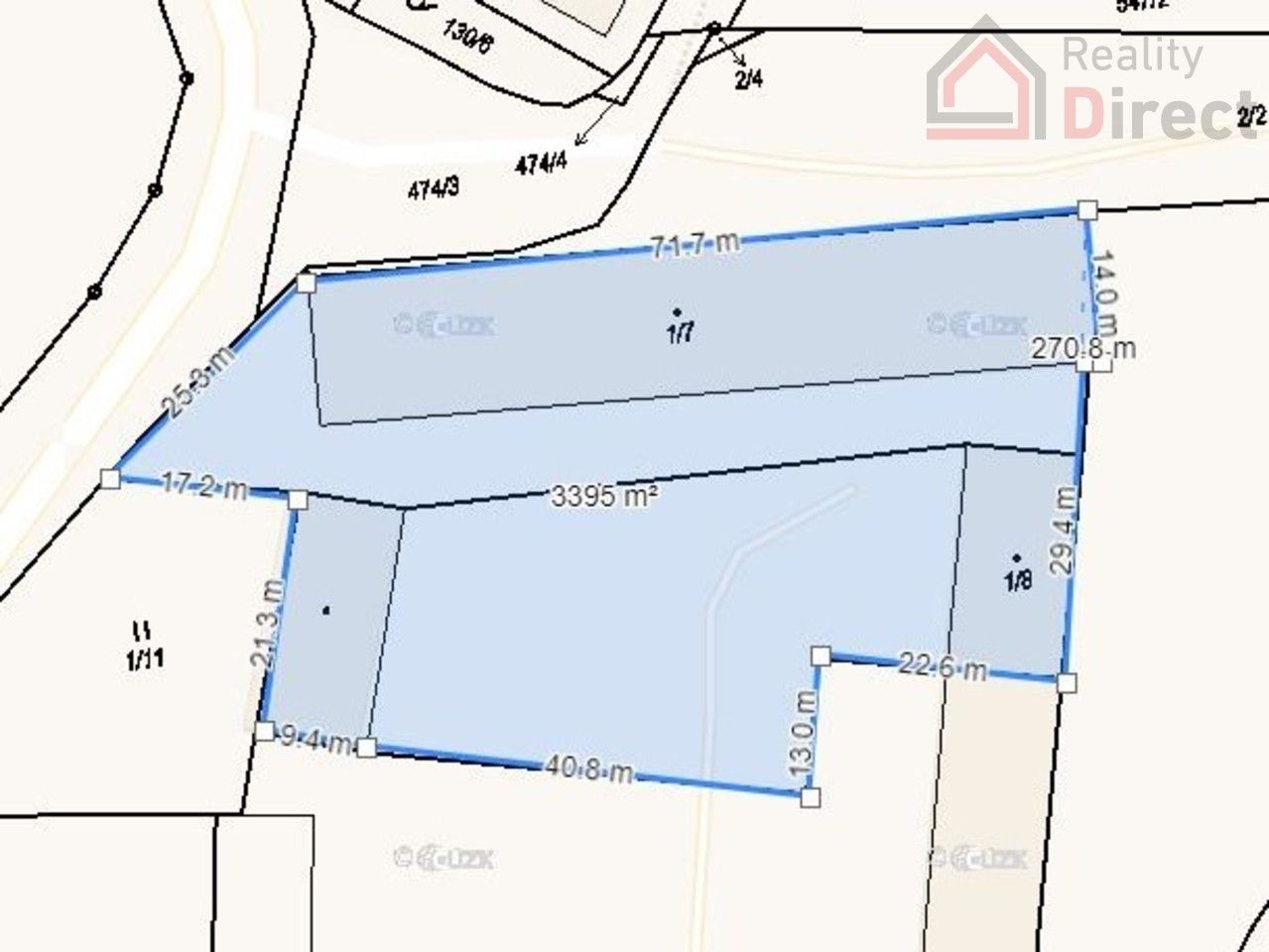 Pozemky pro bydlení, Nemyslovice, 3 435 m²