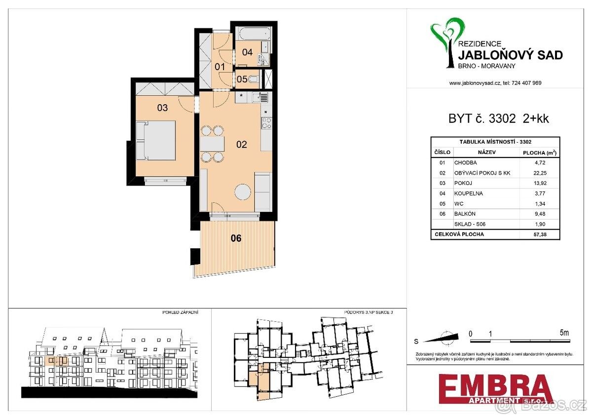 Prodej byt 2+kk - Moravany u Brna, 664 48, 57 m²