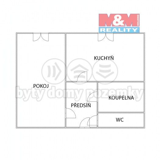 Pronájem byt 1+1 - J. A. Komenského, Stochov, 29 m²