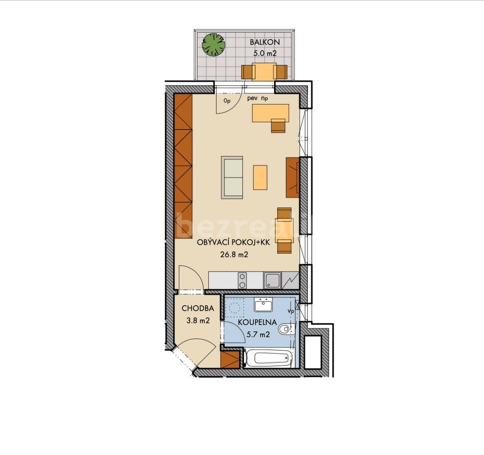 Prodej byt 1+kk - Honzíkova 636/8, Praha, 43 m²