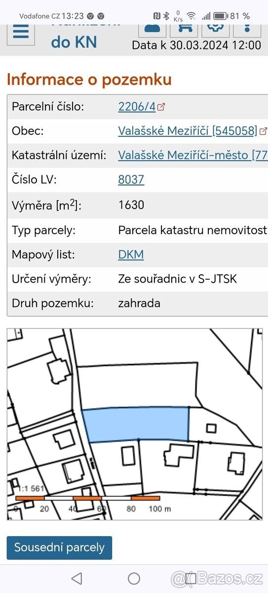 Prodej pozemek pro bydlení - Valašské Meziříčí, 757 01, 1 630 m²