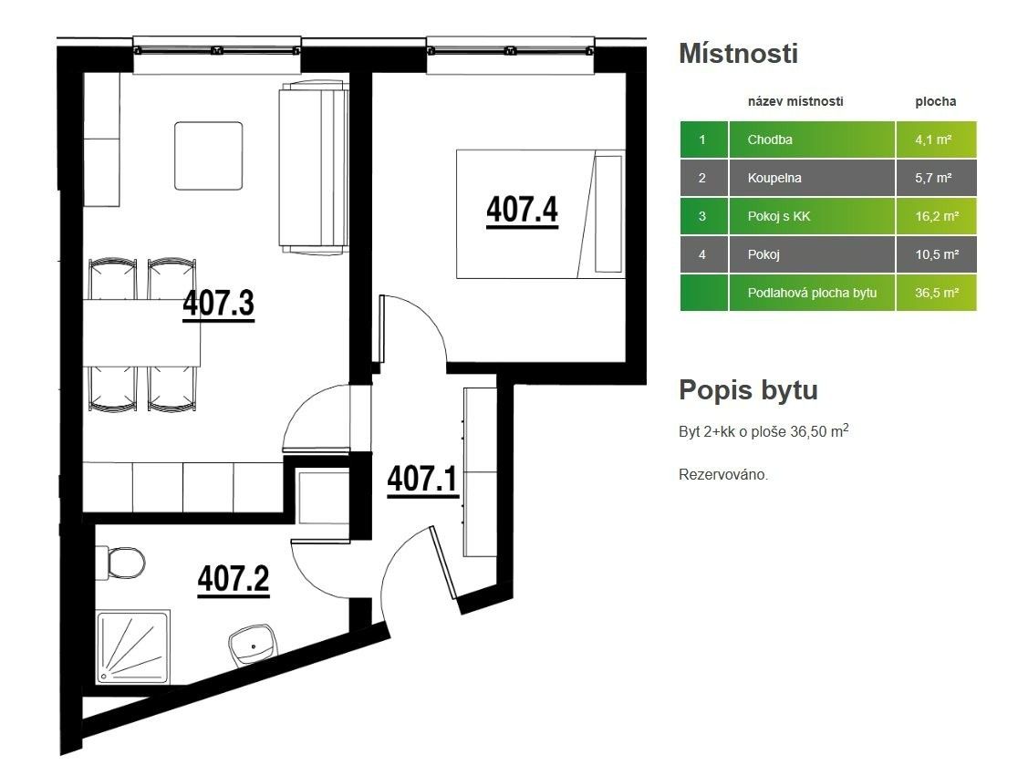 Pronájem byt 2+kk - Hranice, 753 01, 36 m²