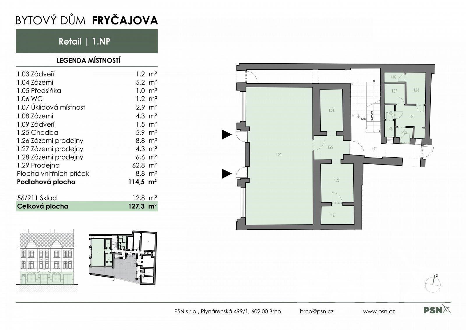 Prodej obchodní prostory - Obřany, Brno, 127 m²