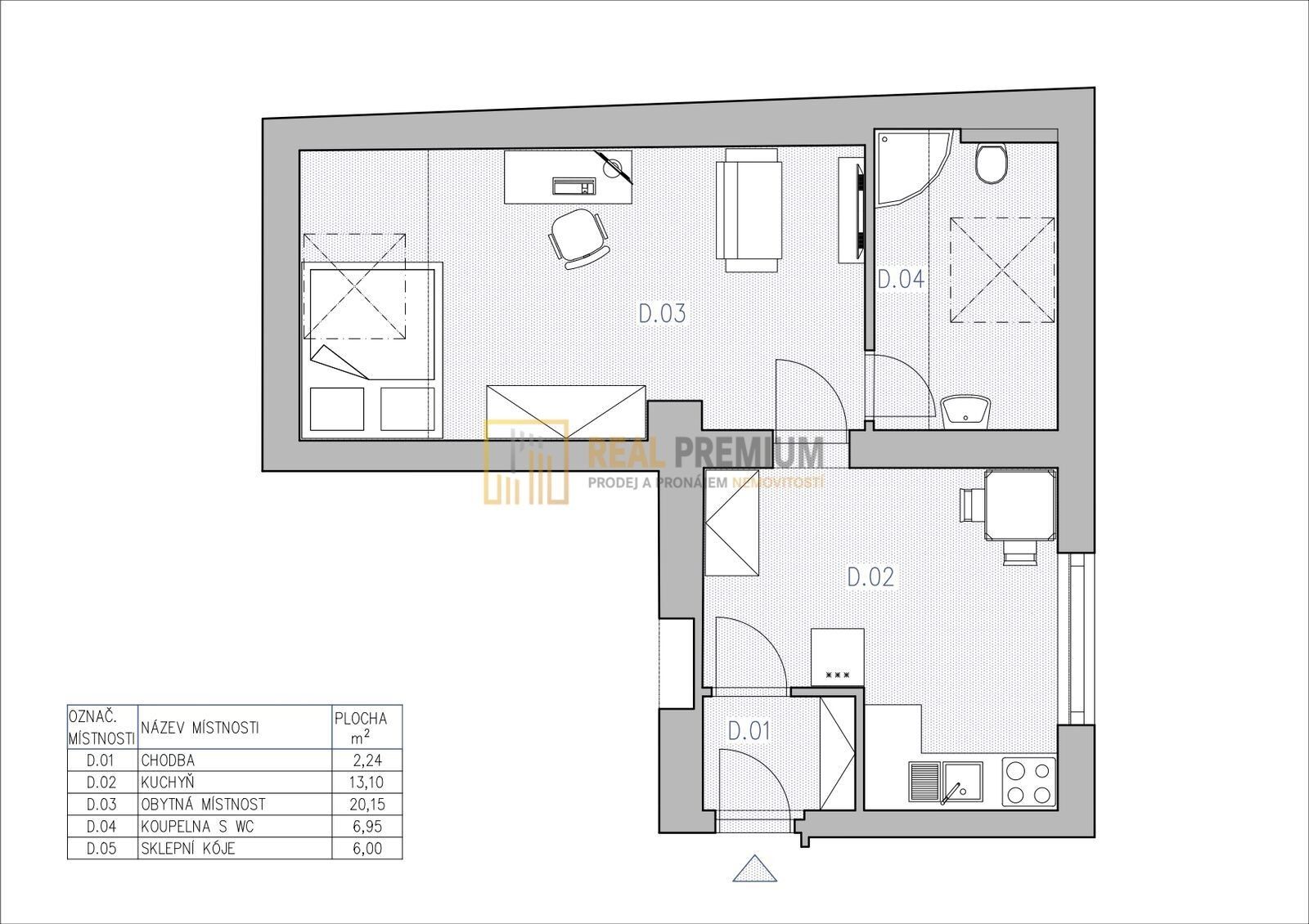 2+kk, Svat. Čecha, Uherský Brod, 42 m²