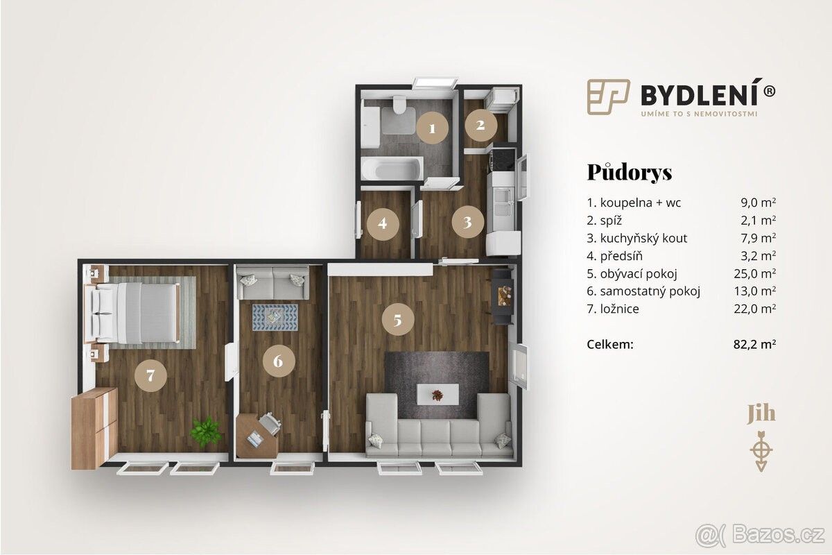 Pronájem byt 3+1 - Dubí u Teplic, 417 01, 82 m²