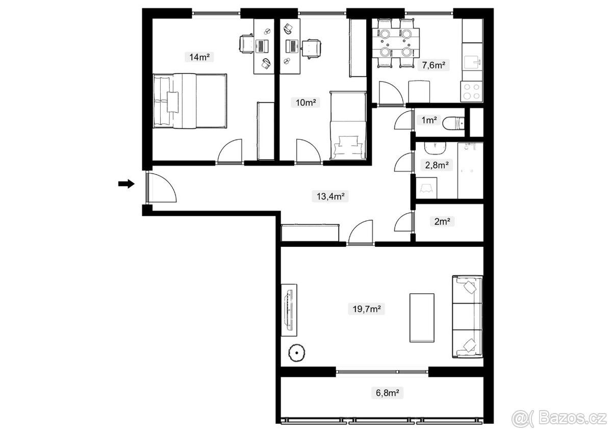 Prodej byt 3+1 - Malá Morávka, 793 36, 79 m²