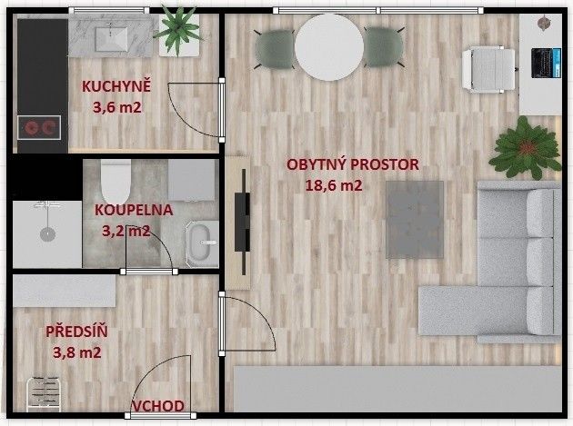 Pronájem byt 1+1 - Krynická, Praha, 30 m²