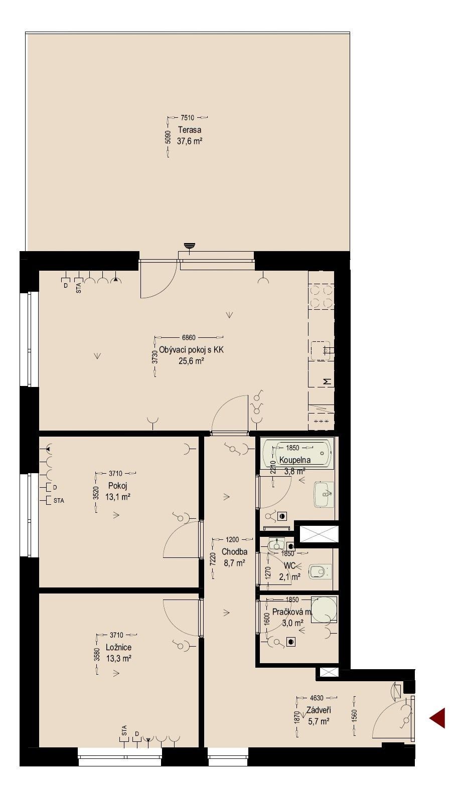 Prodej byt 3+kk - Chodská, Trutnov, 77 m²