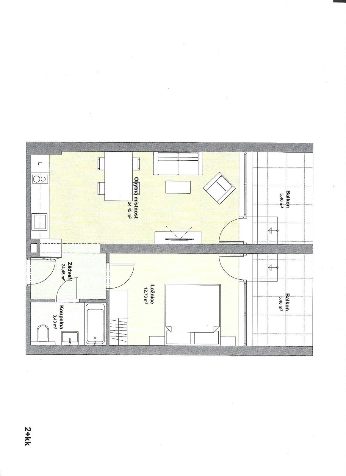 Prodej byt 2+kk - Všemina, 40 m²