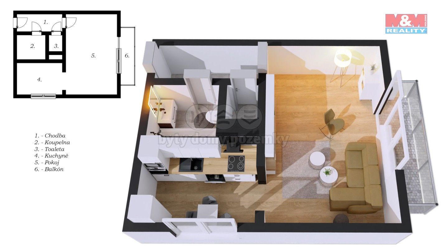 Prodej byt 1+1 - Nerudova, Česká Skalice, 36 m²