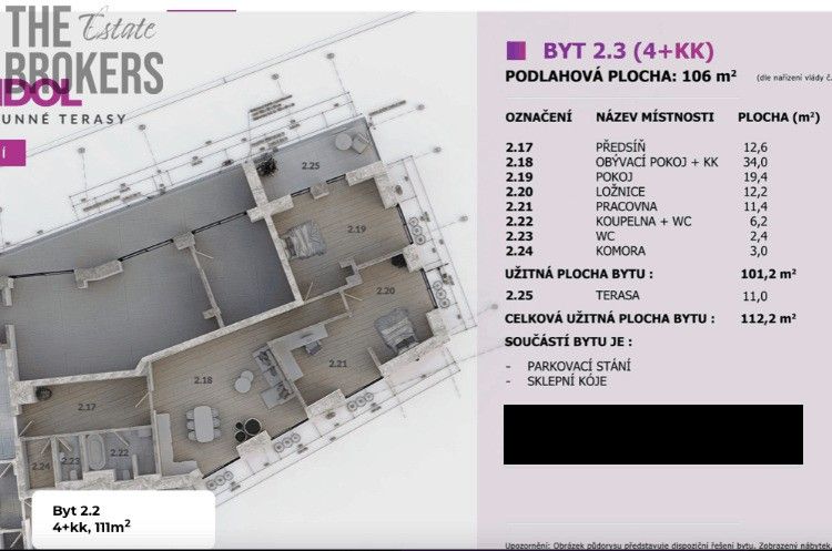 Prodej byt 4+kk - Praha, 165 00, 112 m²