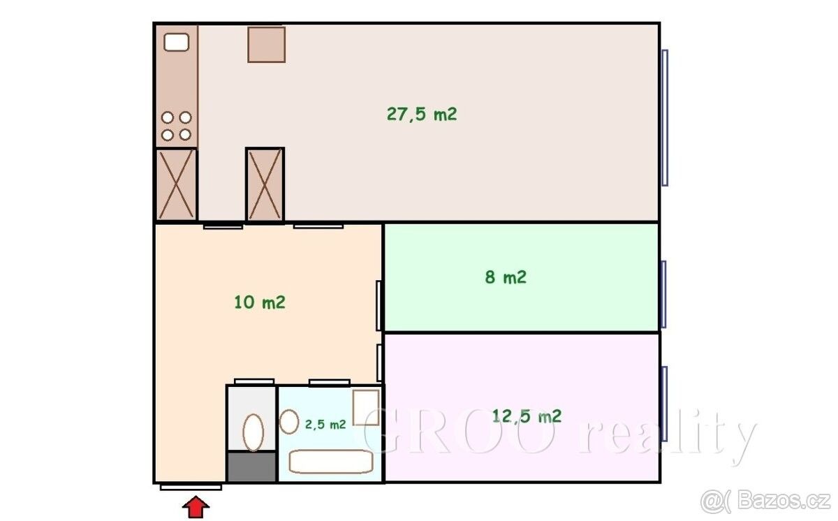 Pronájem byt 3+kk - Praha, 149 00, 68 m²