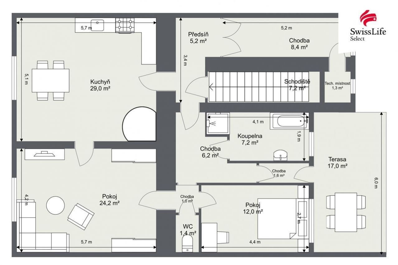 3+1, Čáslavská, Heřmanův Městec, 82 m²