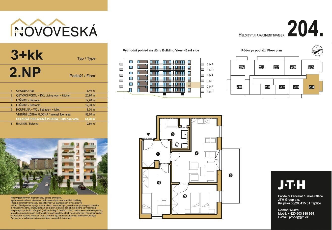 Prodej byt 3+kk - Novoveská, Teplice, 71 m²