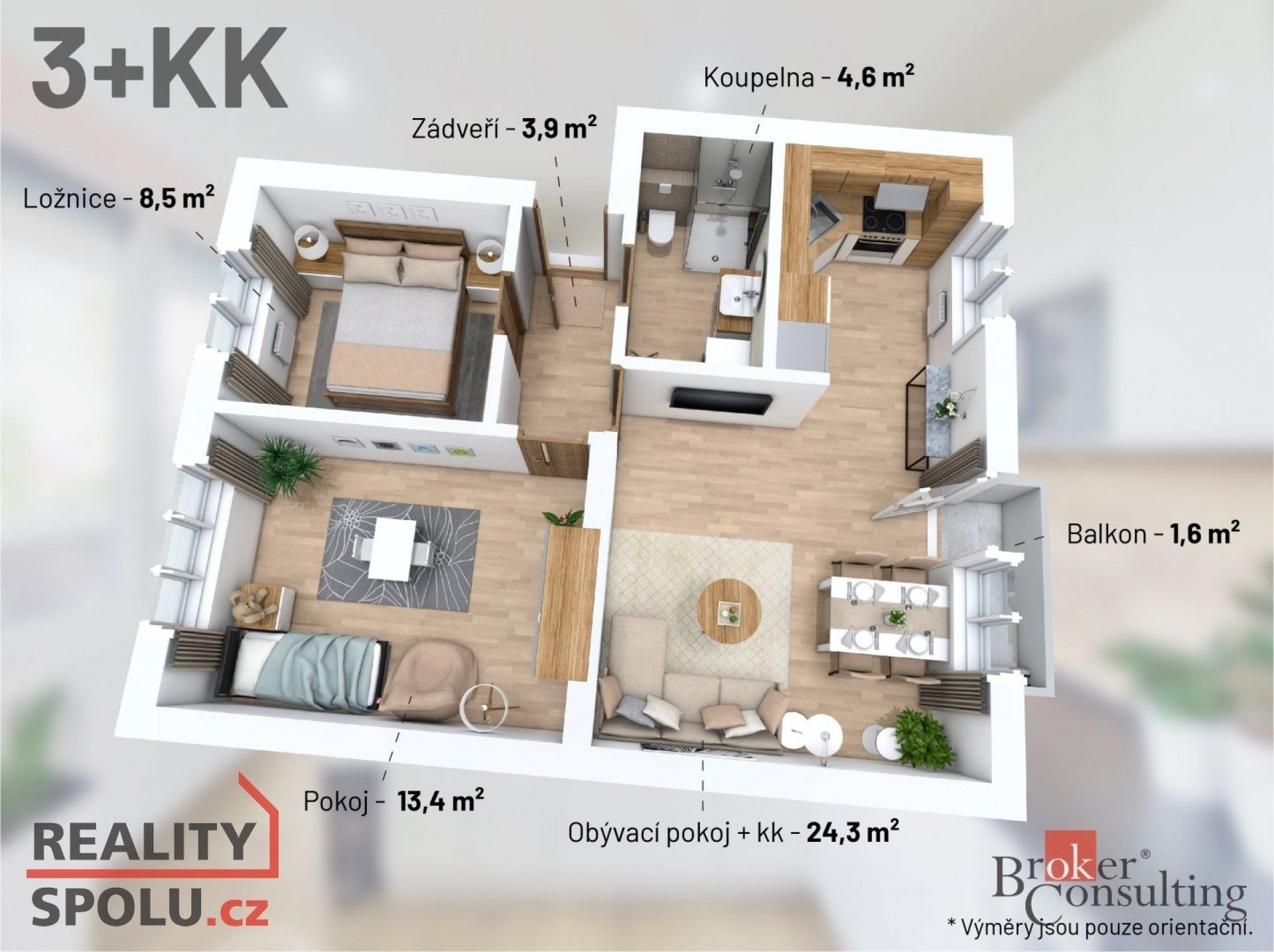 Prodej byt 3+1 - Na Výsluní, Velké Meziříčí, 65 m²