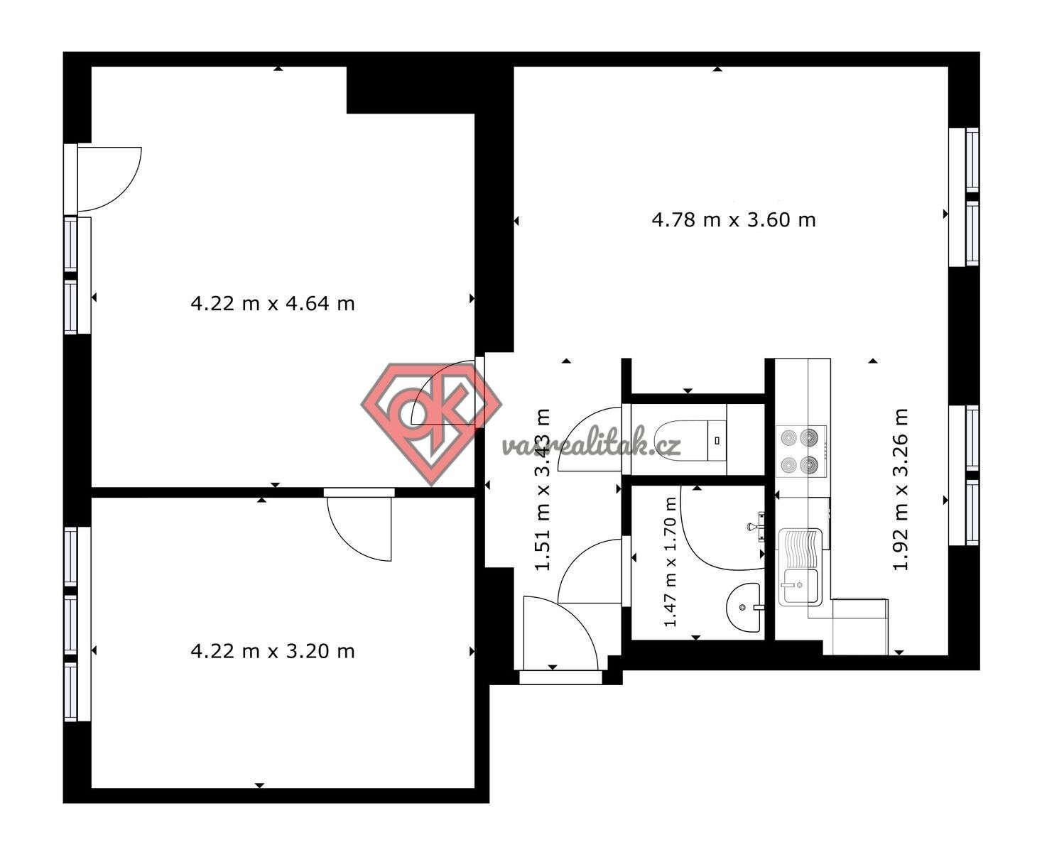 Prodej byt 3+kk - Třebovská, Ústí nad Orlicí, 70 m²