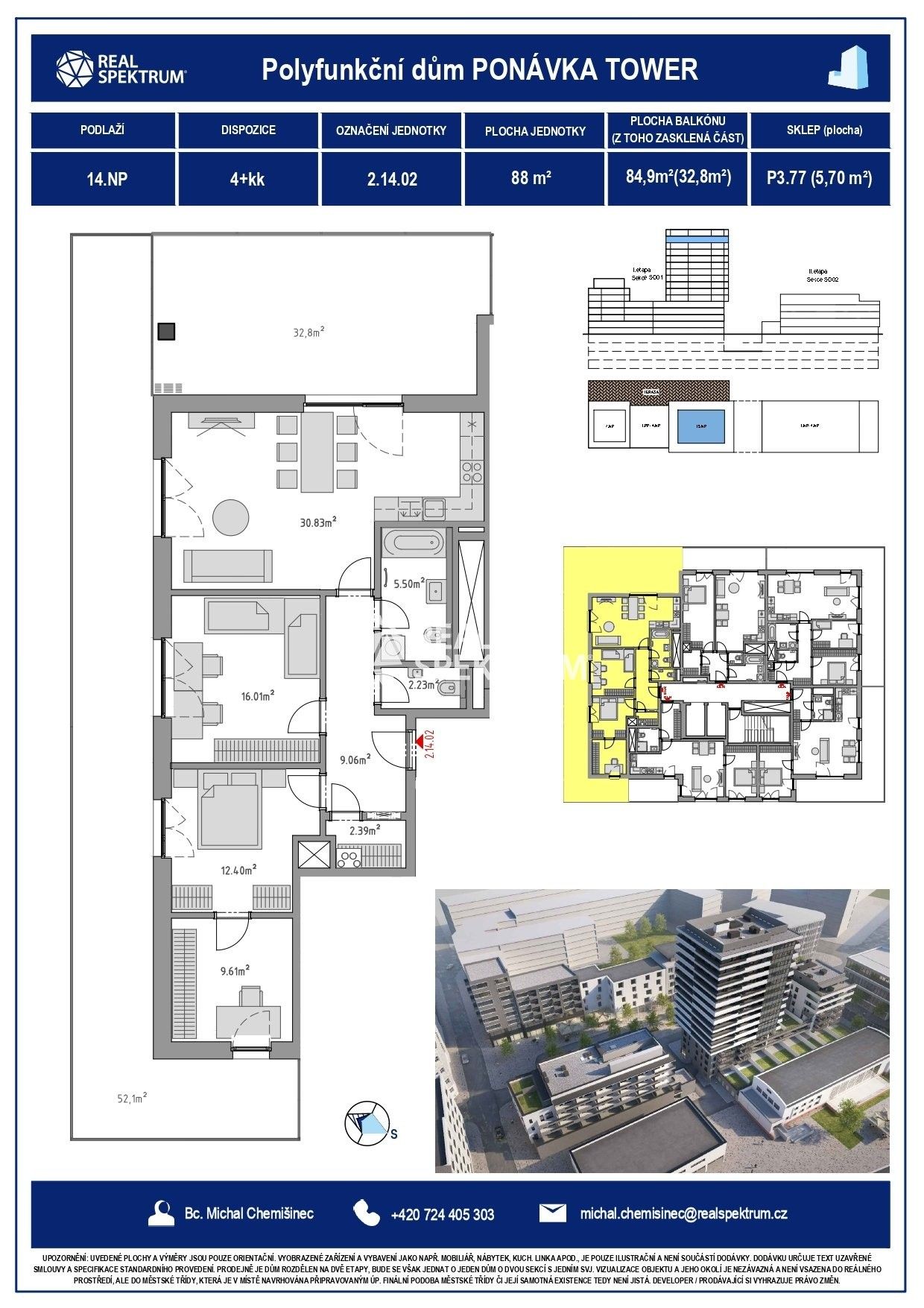 Pronájem byt 4+kk - Bratislavská, Brno, 88 m²