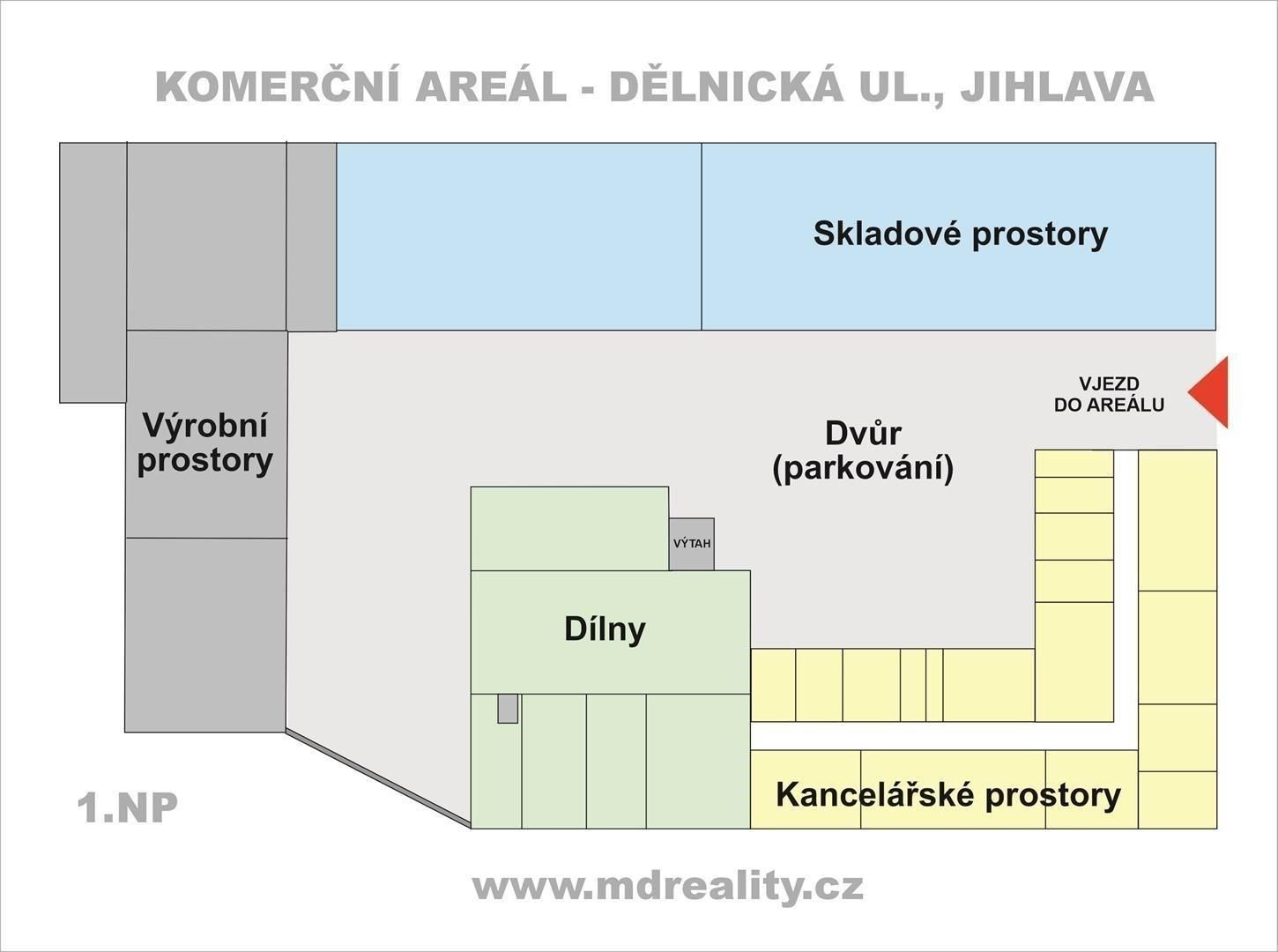 Pronájem výrobní prostory - Dělnická, Jihlava, 2 000 m²