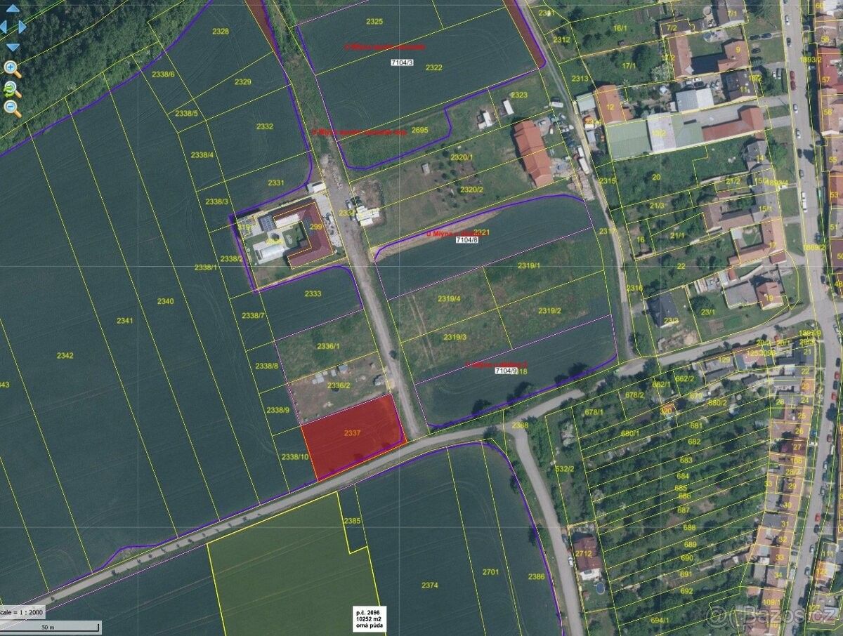 Pozemky pro bydlení, Rousínov u Vyškova, 683 01, 1 276 m²