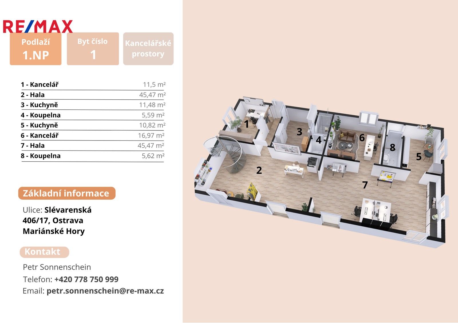 Kanceláře, Slévárenská, Ostrava, 188 m²