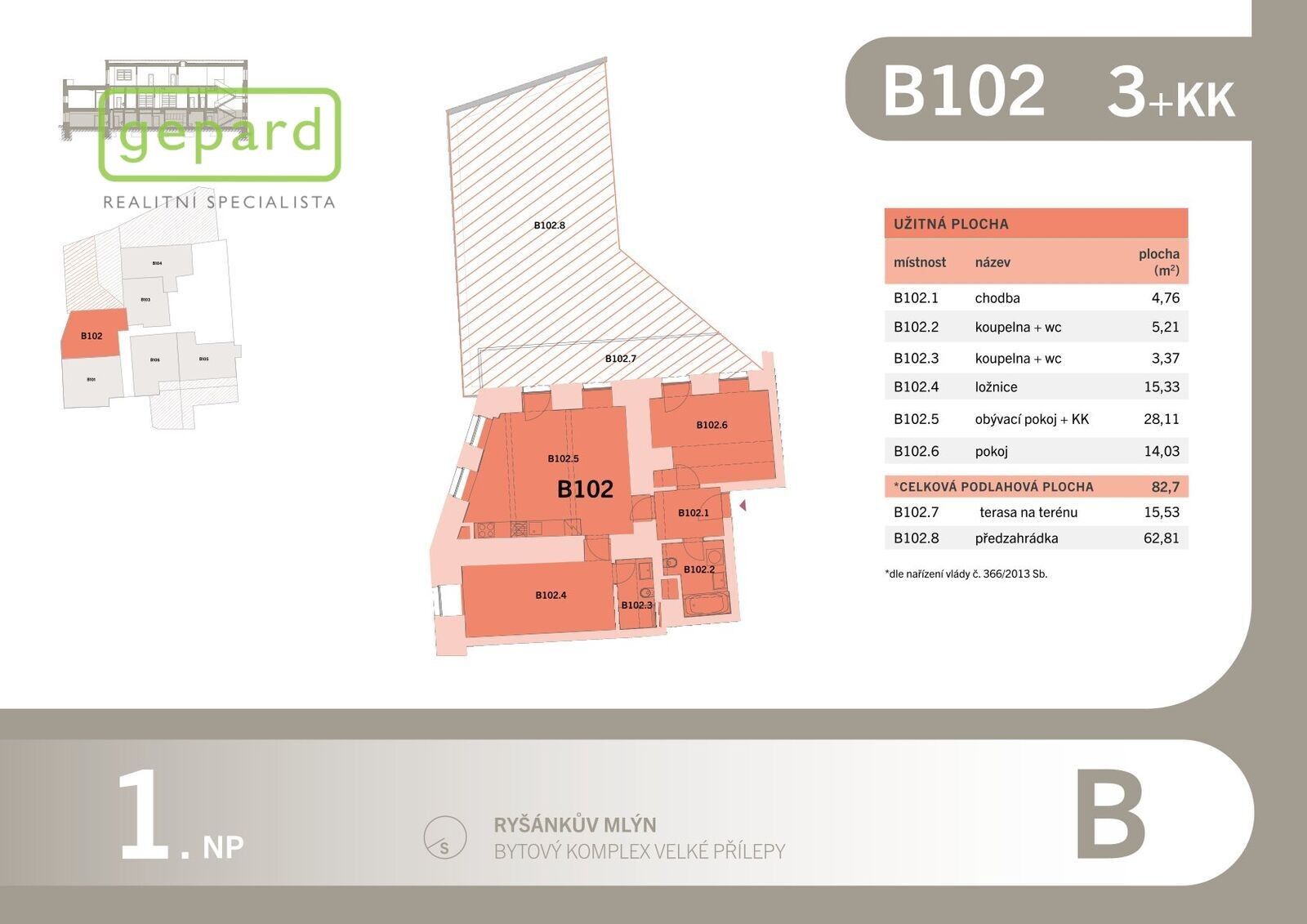 Prodej byt 3+kk - Pražská, Velké Přílepy, 71 m²