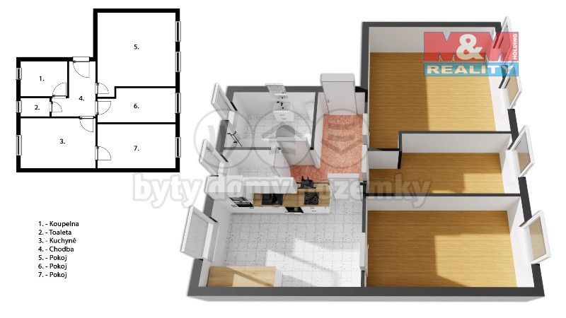 Prodej byt 3+1 - Náměstí Gen. Knopa, Žamberk, 69 m²