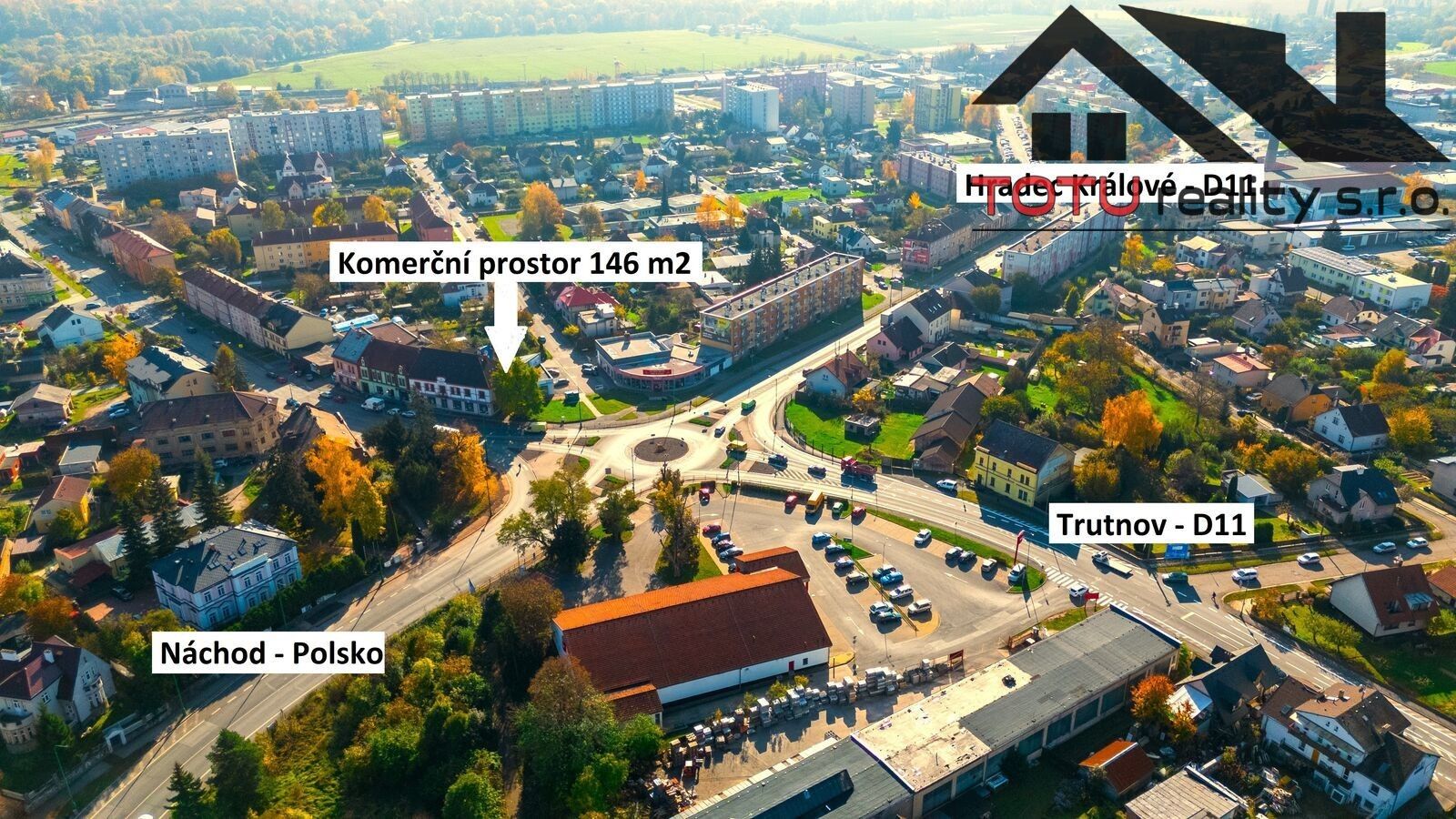 Pronájem obchodní prostory - Svat. Čecha, Jaroměř, 167 m²