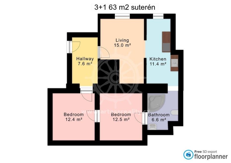 3+kk, Mostecká, Brno, 63 m²