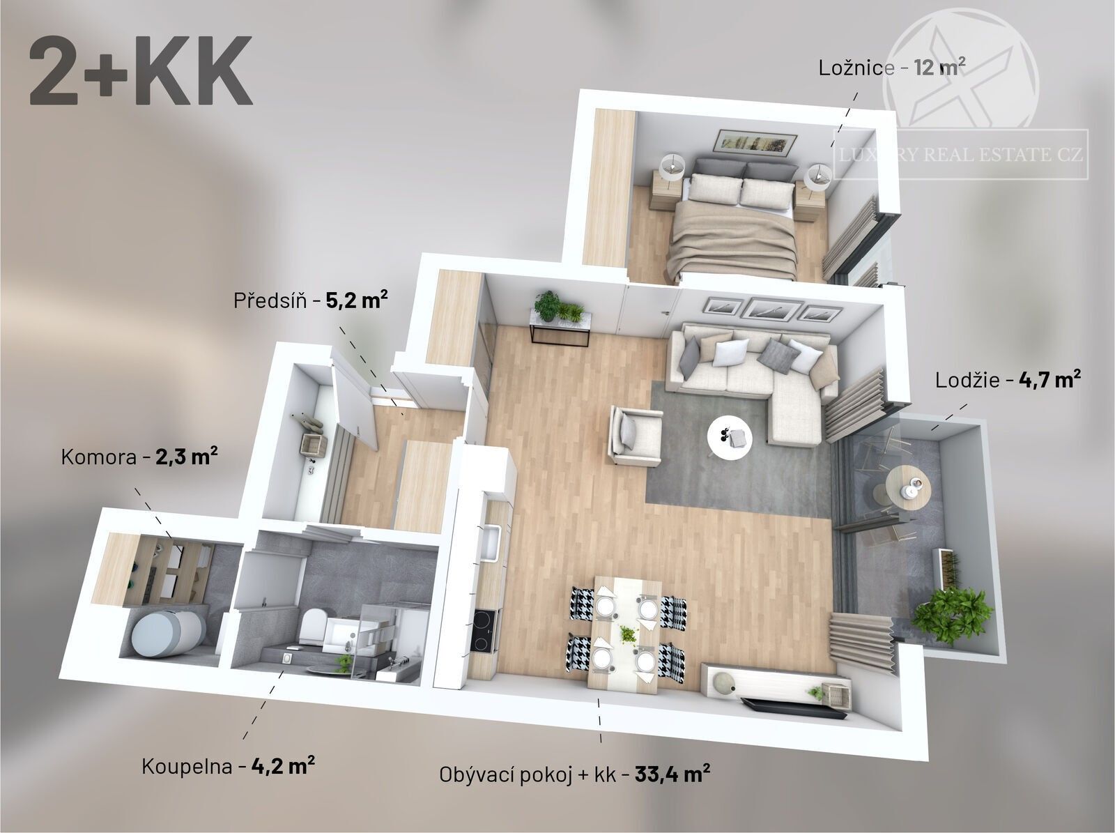 Prodej byt 2+kk - Na výběžku, Praha, 56 m²