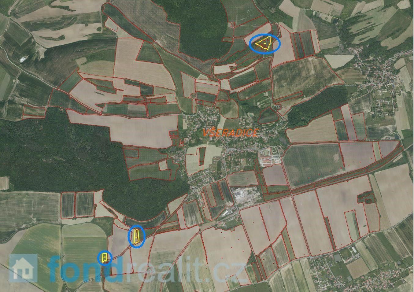 Zemědělské pozemky, Všeradice, 17 691 m²