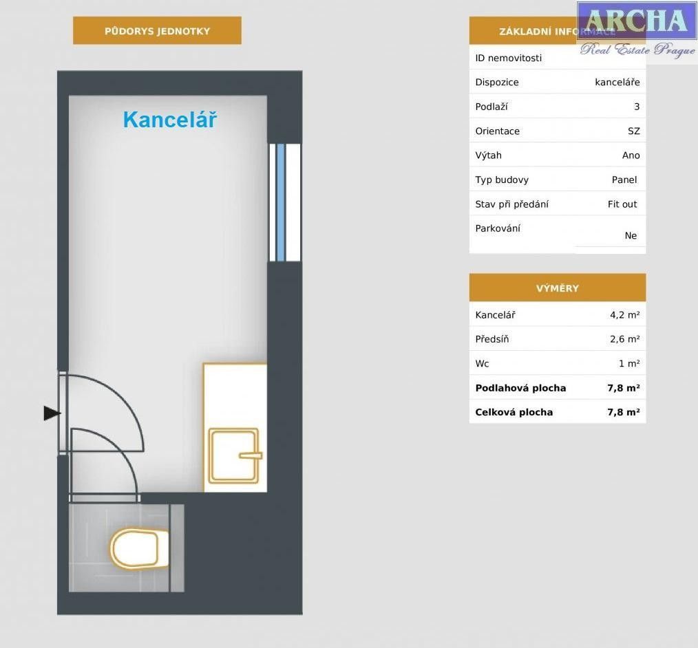 Kanceláře, Kunínova, Praha, 24 m²