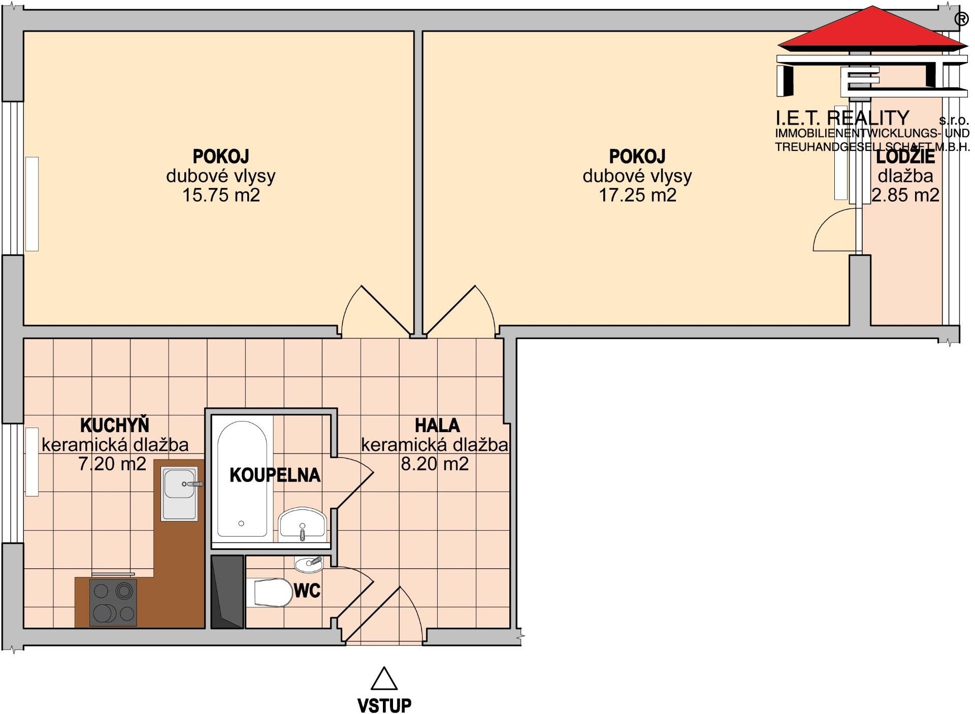 Pronájem byt 2+1 - U Prodejny, Ostrava, 55 m²