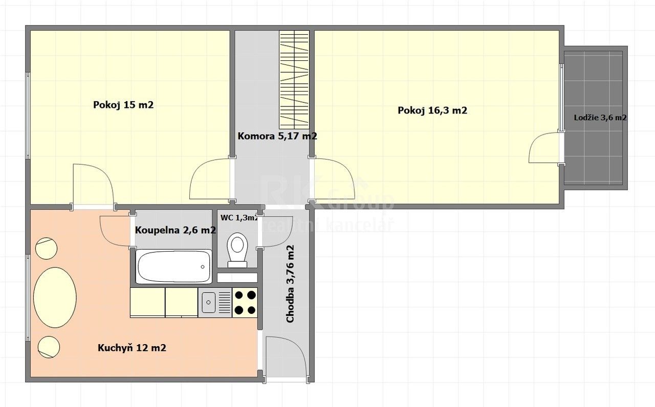 Prodej byt 2+1 - Matěje Kopeckého, Cheb, 56 m²