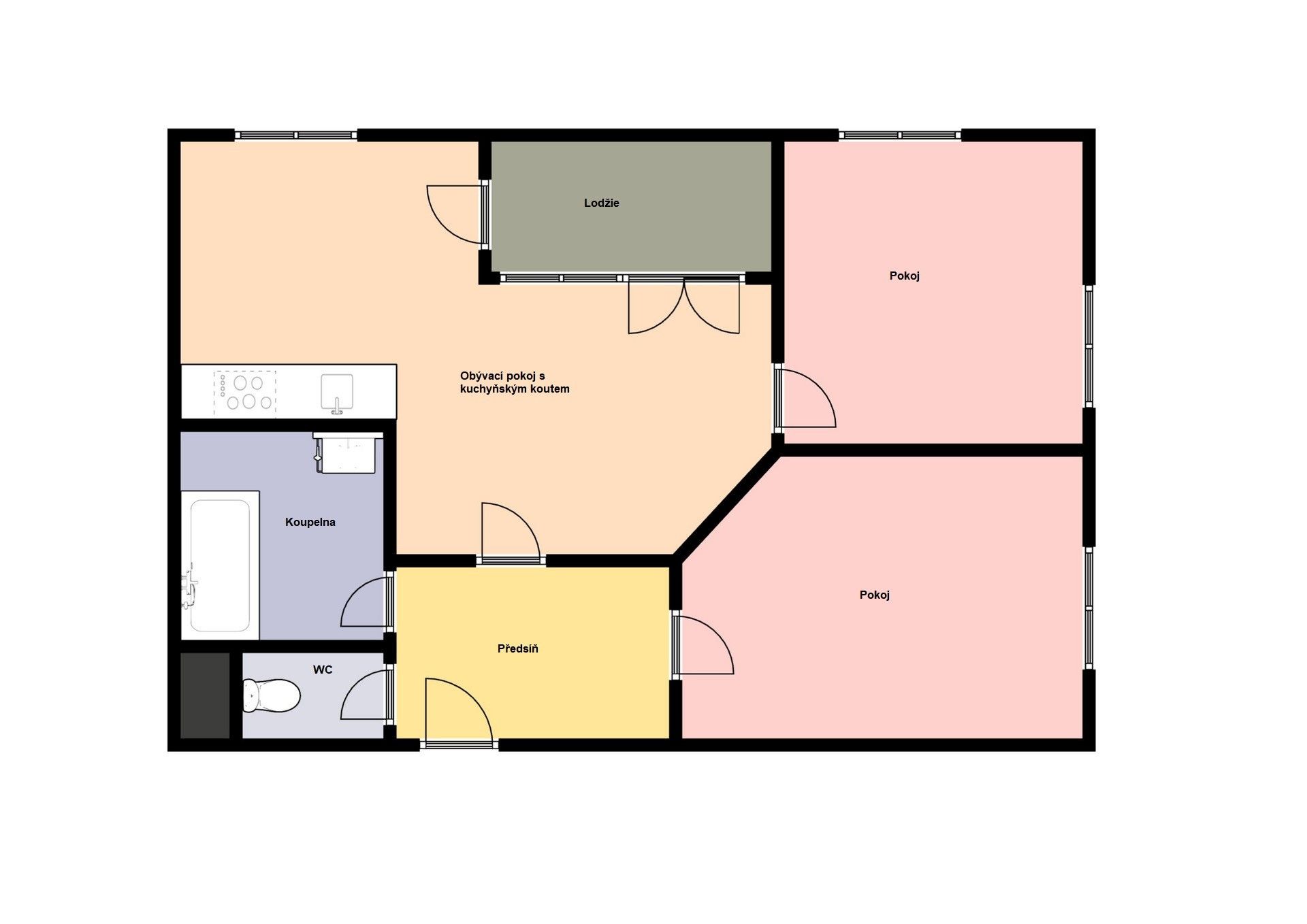 Pronájem byt 3+kk - Názovská, Praha, 66 m²